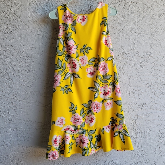 🟣Jessica Howard Floral Yellow Bodycon Slim Fit Mini Dress Size 10 - Picture 2 of 16